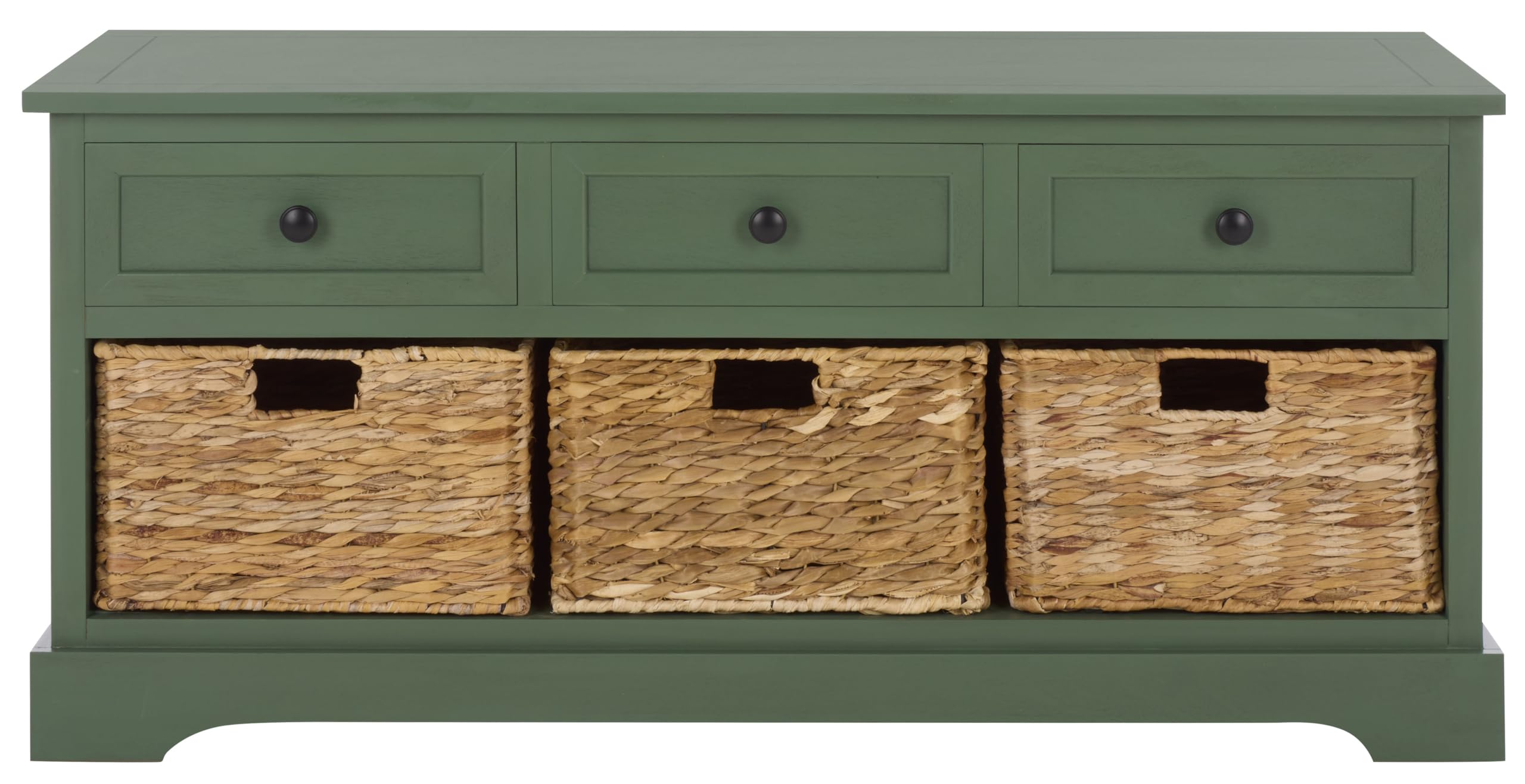 SAFAVIEH Damien 6-drawer bench in dusty green