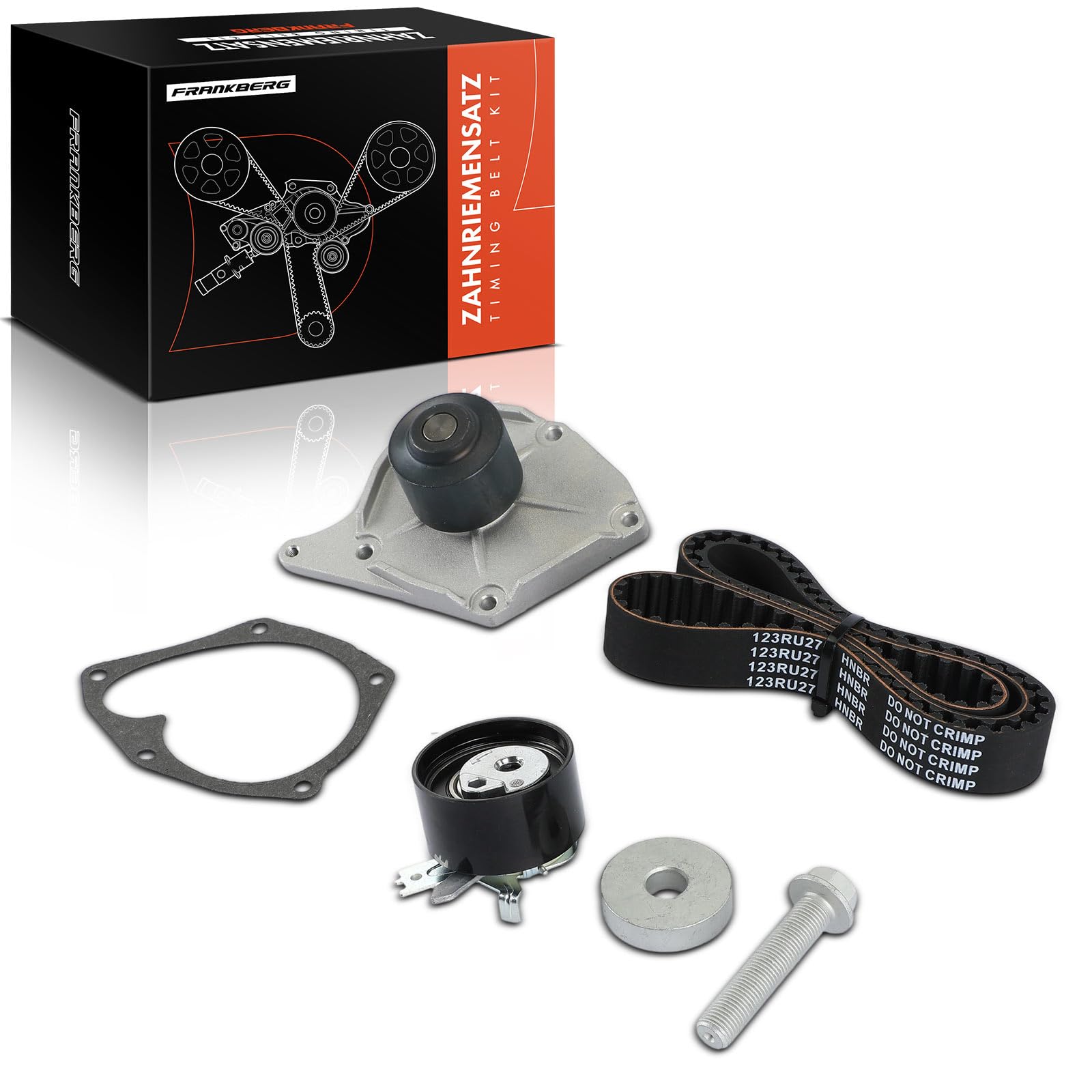 Frankberg Polea tensora de la correa de distribución tensor de la correa | 7883-13097, Riemenspanndämpfer Keilrippenriementrieb UmlenkFührungsrolle; Compatible con: Caja Kubistar X76, Finca Logan I