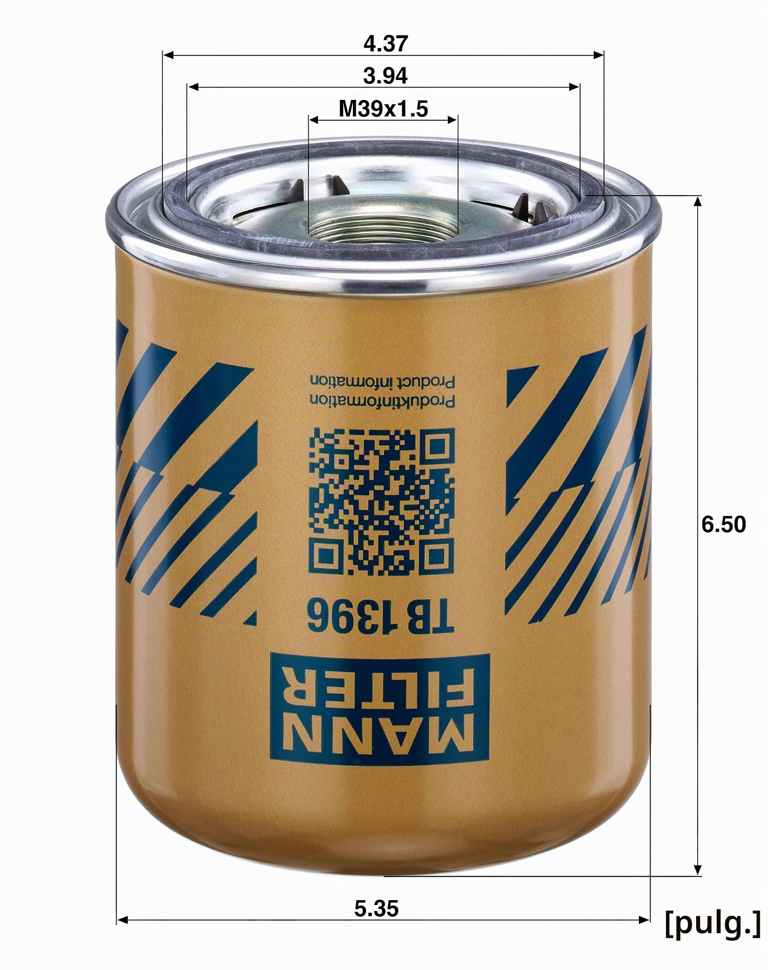 MANN-FILTER TB 1396 x - Secador de aire para sistemas de frenos con junta – Para camiones