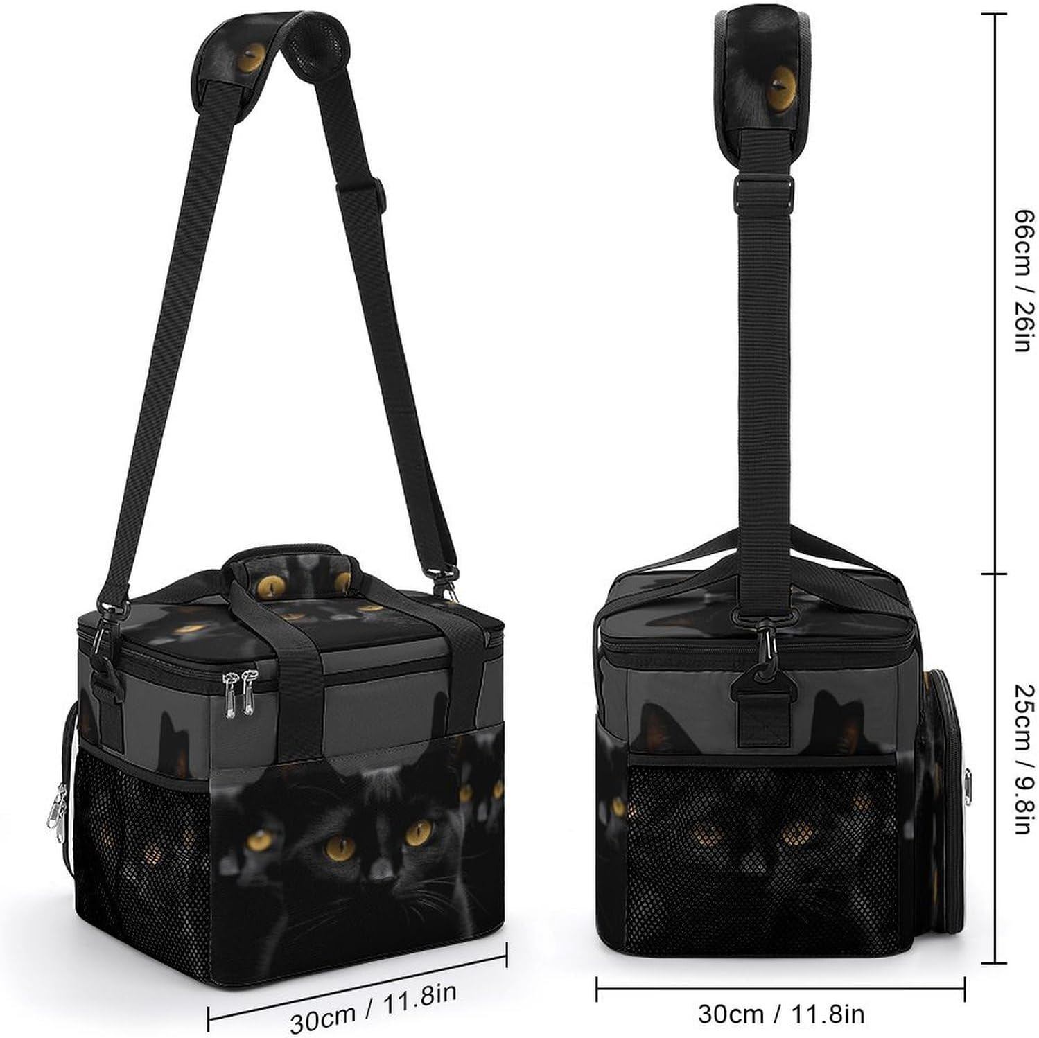 Black Cats Eyes Cooler Bag Portable Insulated Lunch Bags Leakproof Ice Chest Large Capacity Soft Cooler Tote for Picnic Camping Work Travel Keep Food Drinks Fresh 22.5L