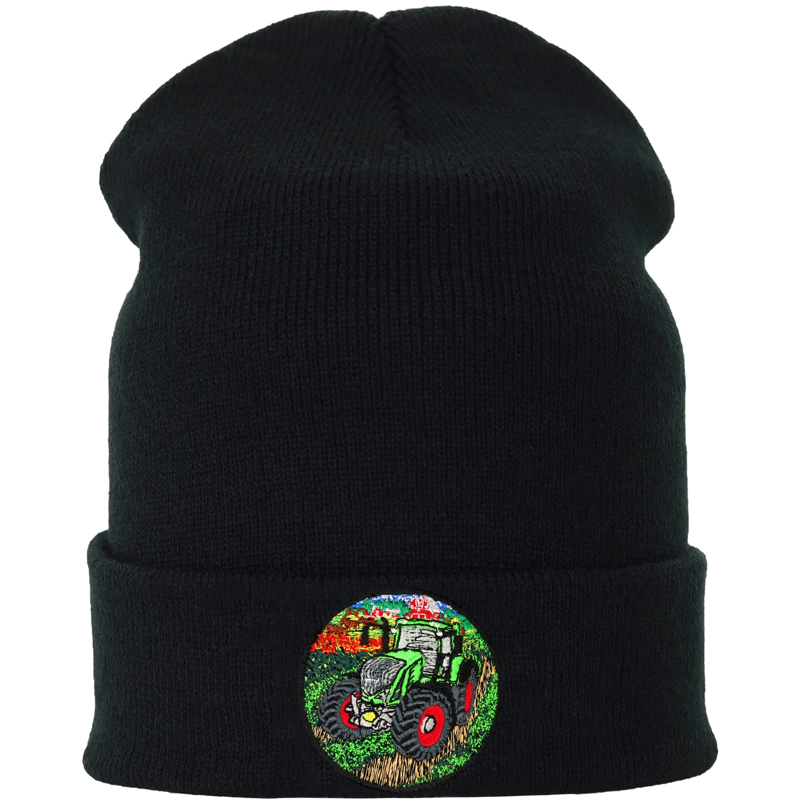 EXPRESS-STICKEREI Strickmütze Kinder Premium Beanie Wollmütze mit Stickerei Unisex Mütze | Kinder Wintermütze/Wollmütze mit Krempe | dehnbar Beanie Accessoire | schwarz Streetwear