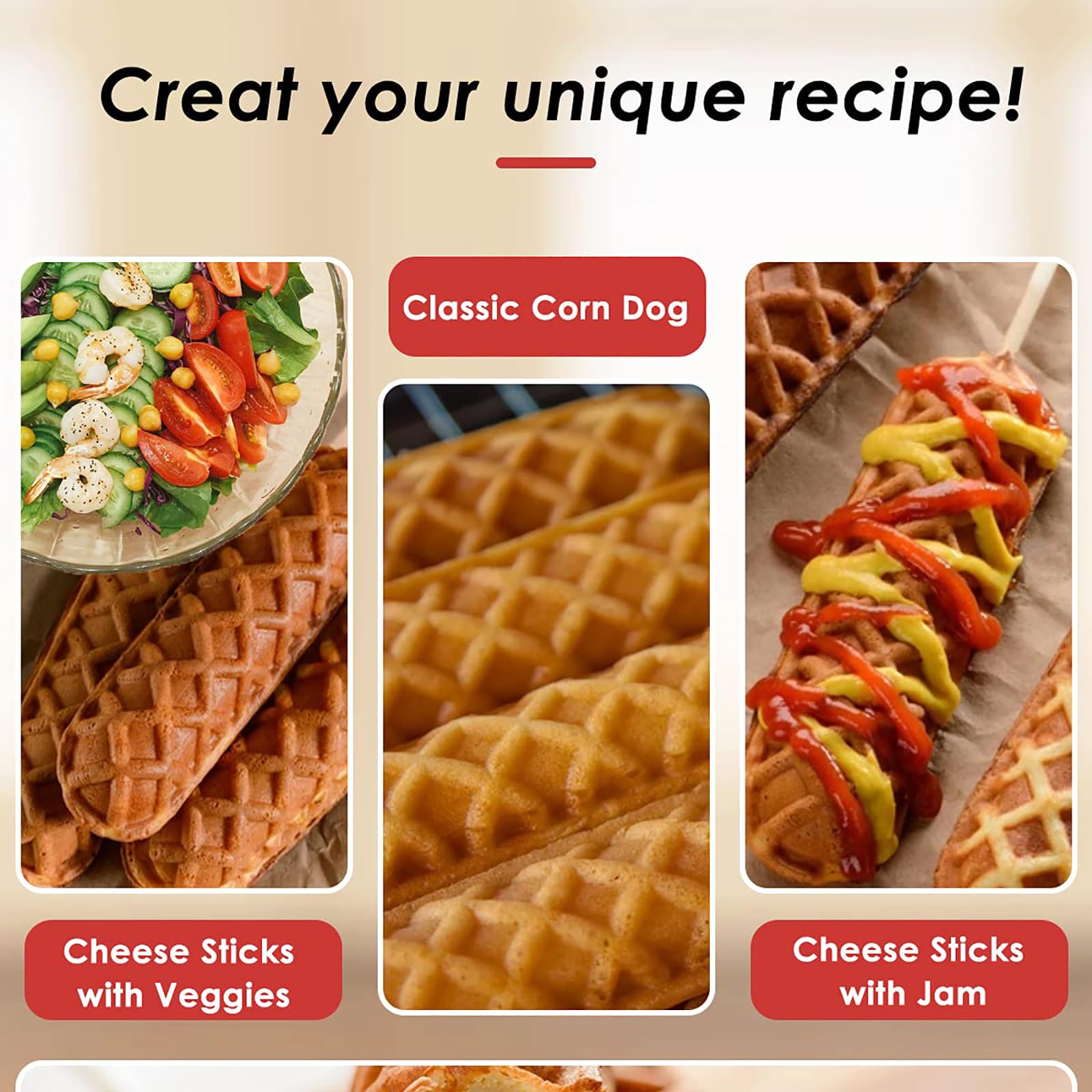 Máquina Eléctrica Antiadherente para Hacer Corn Dogs De 1550 W, Plancha Comercial para Hacer Gofres De Perritos Calientes Franceses con 5 Prensas para Palitos De Queso para P,6pcs