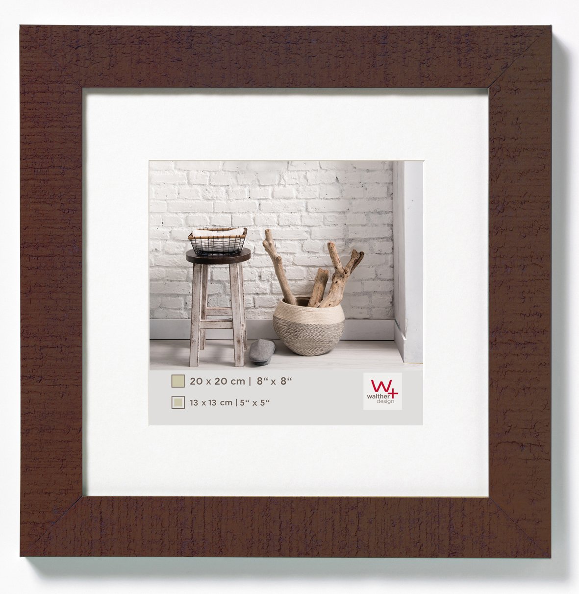 walther design Bilderrahmen nussbaum 20 x 20 cm Home Holzrahmen HO220N