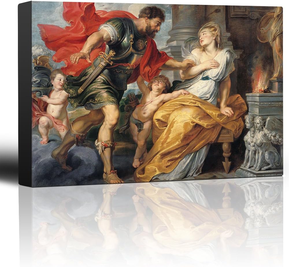 Oil Painting of Mars and Rhea Silvia by Peter Paul Rubens - Baroque Style - Angels, Catholic, Christianity - Canvas Art Home Art - 12x18 inches