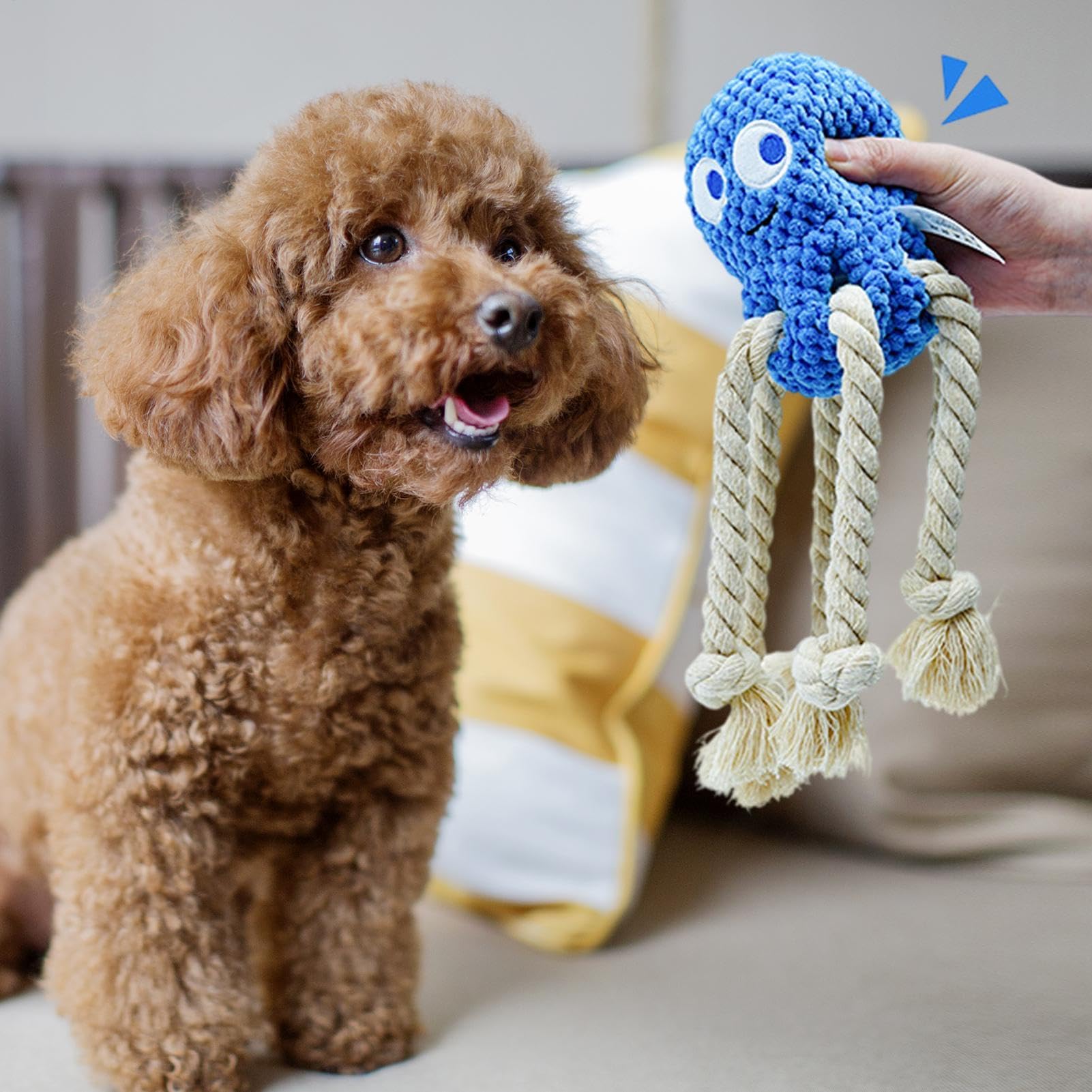 Giocattoli per la dentizione dei cuccioli, giocattolo per rimorchiatori per cani - Giocattolo da masticare per cucciolo cigolante - Giocattolo per la pulizia dei denti degli animali domestici, giocatt