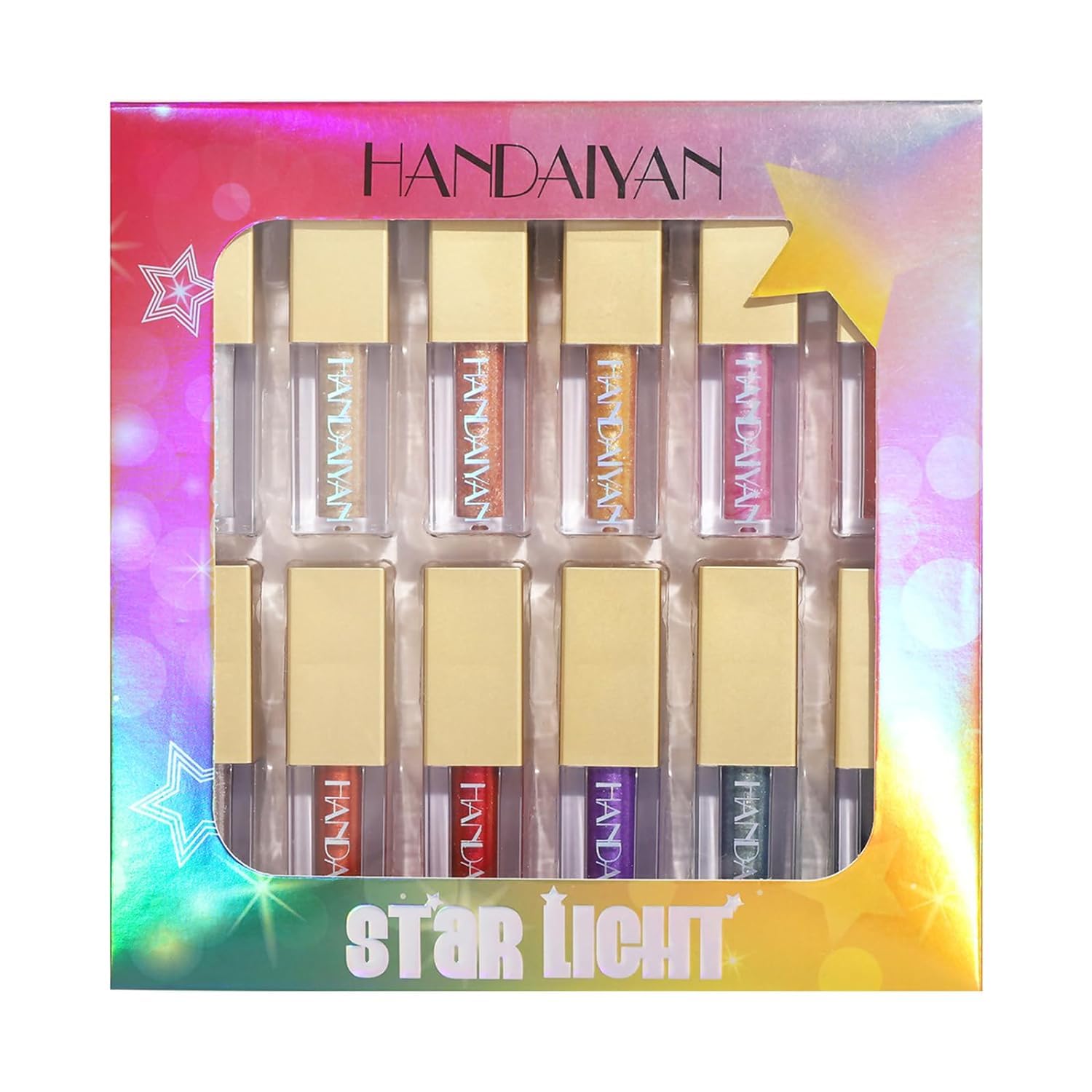 Liquid Glitter Eyeshadow Set, 12 Colors Metallic Glitter Shimmer Smokey Eye Looks Waterproof Long Lasting EyeShadow Makeup Kits