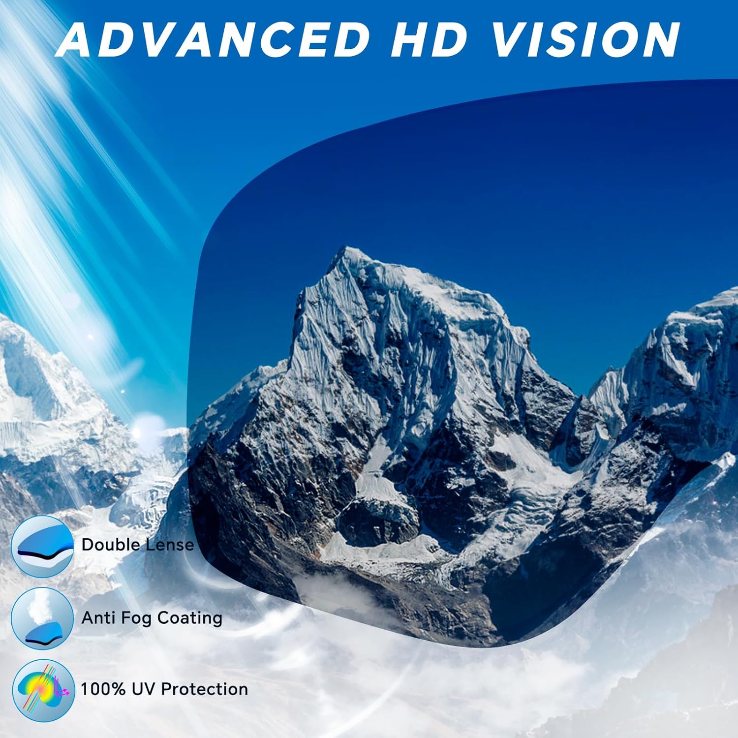 Keary Ski Goggles Men Women Snowboard Goggles Snow Goggles for Adult Youth OTG 100% UV Protection Snowboarding Goggle - Image 3