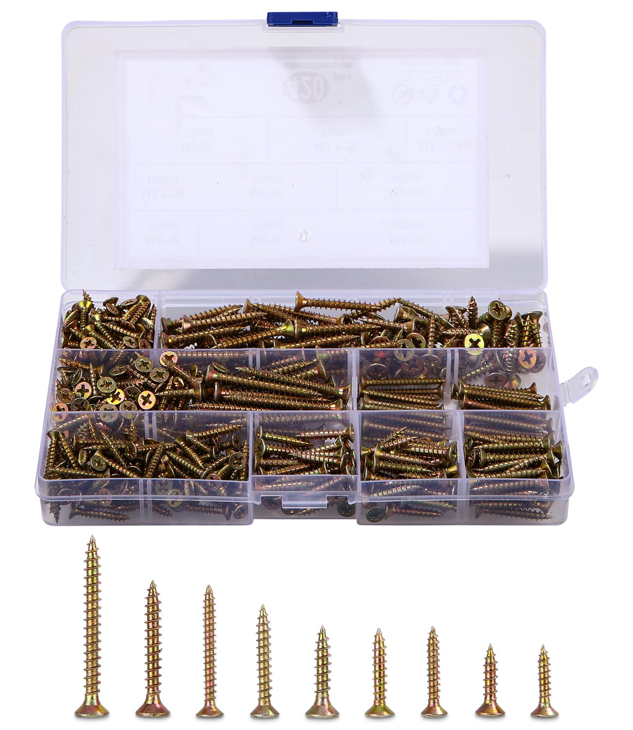 420 Stück Schrauben Set Verzinkte Selbstschneidende Kreuzschlitz Trockenbauschrauben mit Senkkopf für DIY & Reparatur