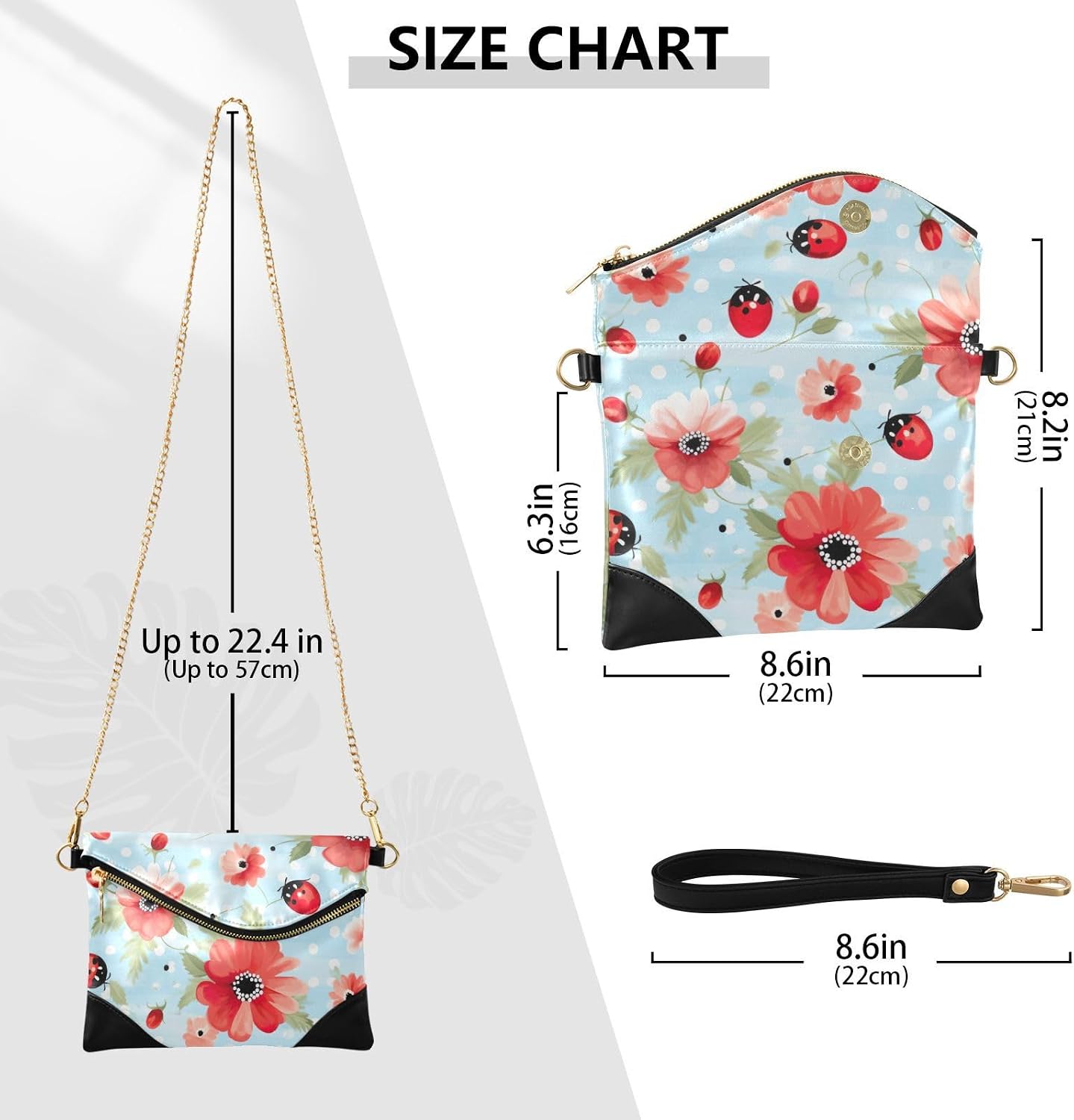 Flowers Floral Red Women's Wristlet Wallet Leather Clutch Purse Handbag 20852772