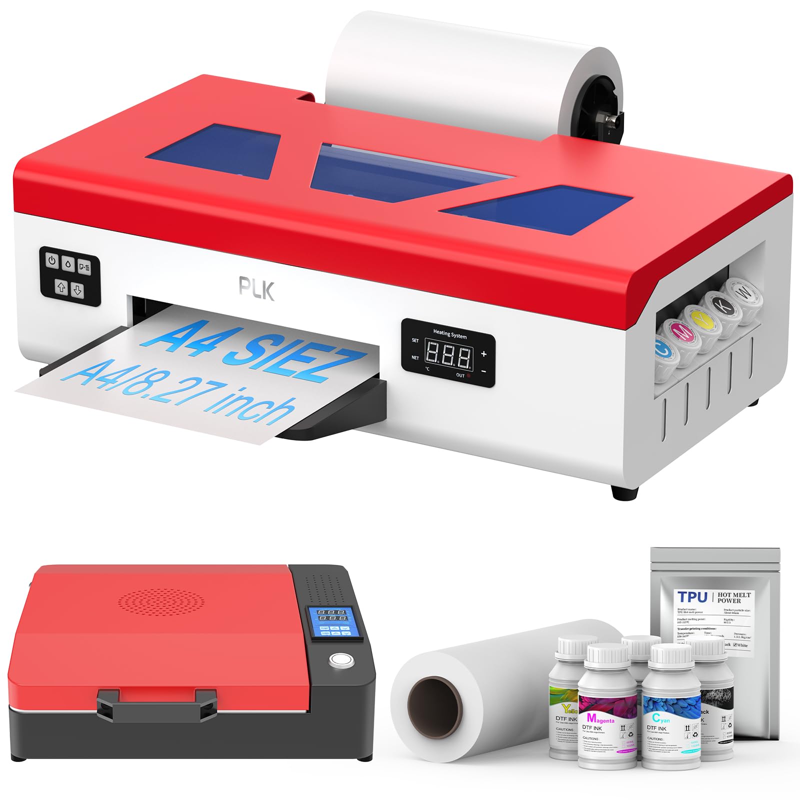 PLK Actualización de impresora A4 DTF L805, fácil mantenimiento, circulación de tinta blanca, transferencia directa a película para impresión personalizada de camisetas/textiles, limpieza