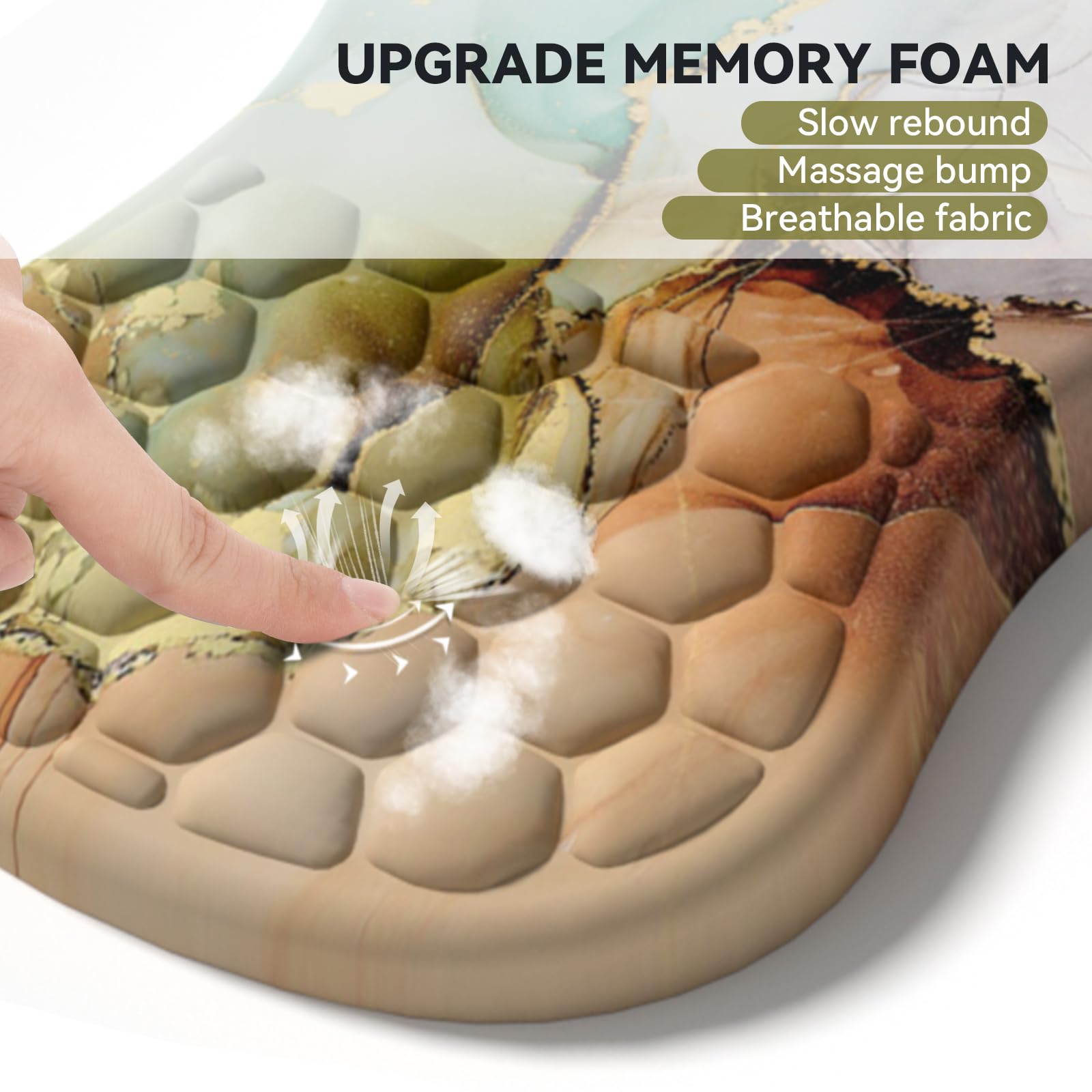 AIMSA Tapis de souris ergonomique avec repose-poignet amélioré, design en mousse à mémoire de forme, soulagement de la douleur, base antidérapante en polyuréthane pour la maison, le bureau, marbre