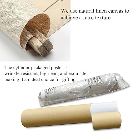 Miniatura 14 de XIAOAIKA Póster de botánica vintage con marco de madera, tabla de plantas venenosas antiguas, arte educativo botánico con especies peligrosas, 1