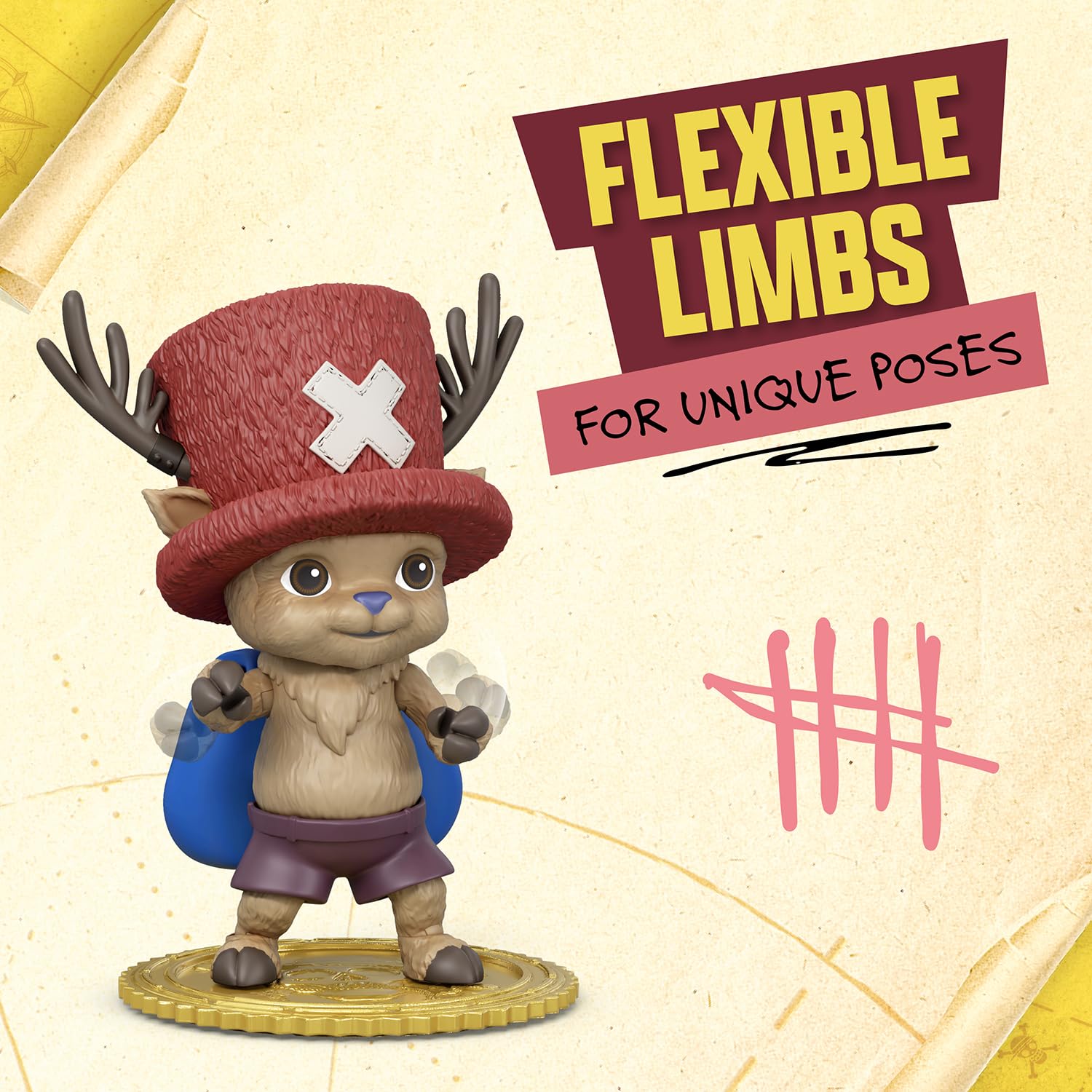 Figura de acción de Tony Tony Chopper de One Piece de 10 cm con 6 Accesorios; Incluye Expresiones faciales Intercambiables, Bolso de medicinas, Vial médico y Base de exposición con Forma de Berry — view 7