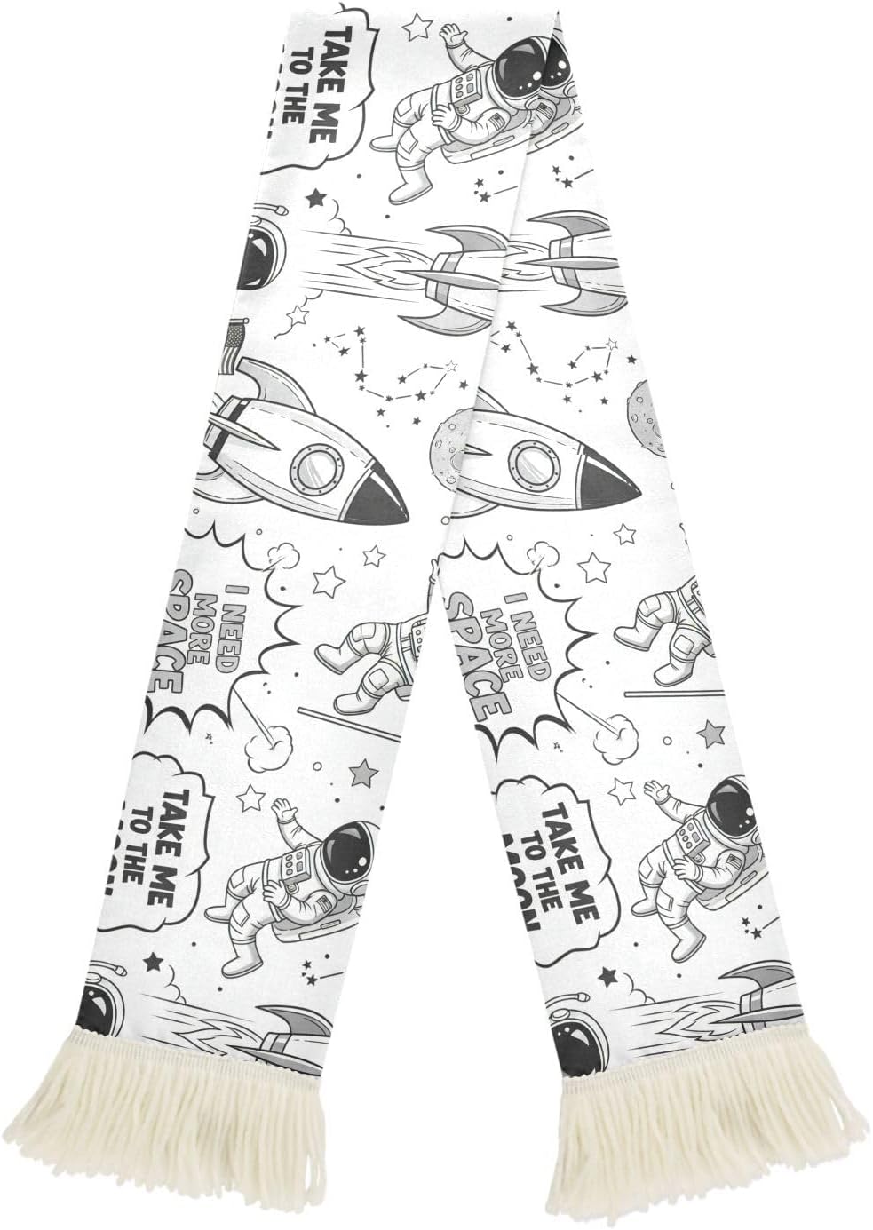 CHIFIGNO Space Rockets Planets Sports Fan Scarf for Soccer Games, Soft Polyester, Quick Dry Sweat Towel, Customizable Print for Events