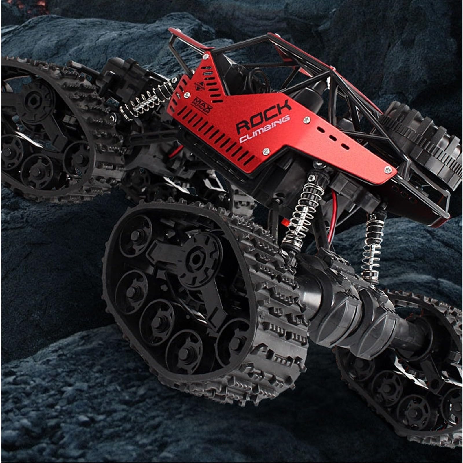 Aleación Escalada Tracción 4 Ruedas Coche teledirigido Off-Road Pista Neumático Moto de Nieve Coche Infantil (Rojo, Talla Única)
