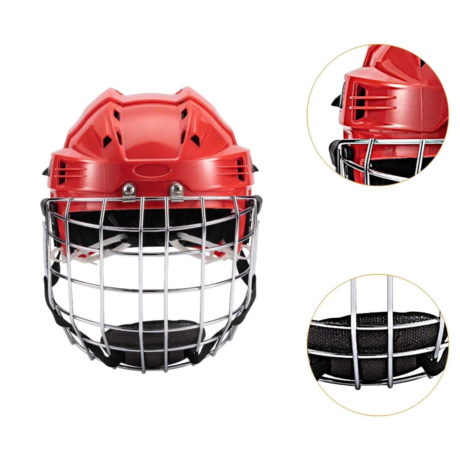 Casco da Hockey su Ghiaccio, Casco, Casco Sportivo, Imbottitura per La Testa, Accessorio per Allenamento con Chiusura Regolabile, Adatto per Hockey su