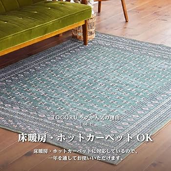 Amazon | TOCO LIFE 洗濯機で洗えるヴィンテージ風ラグマット