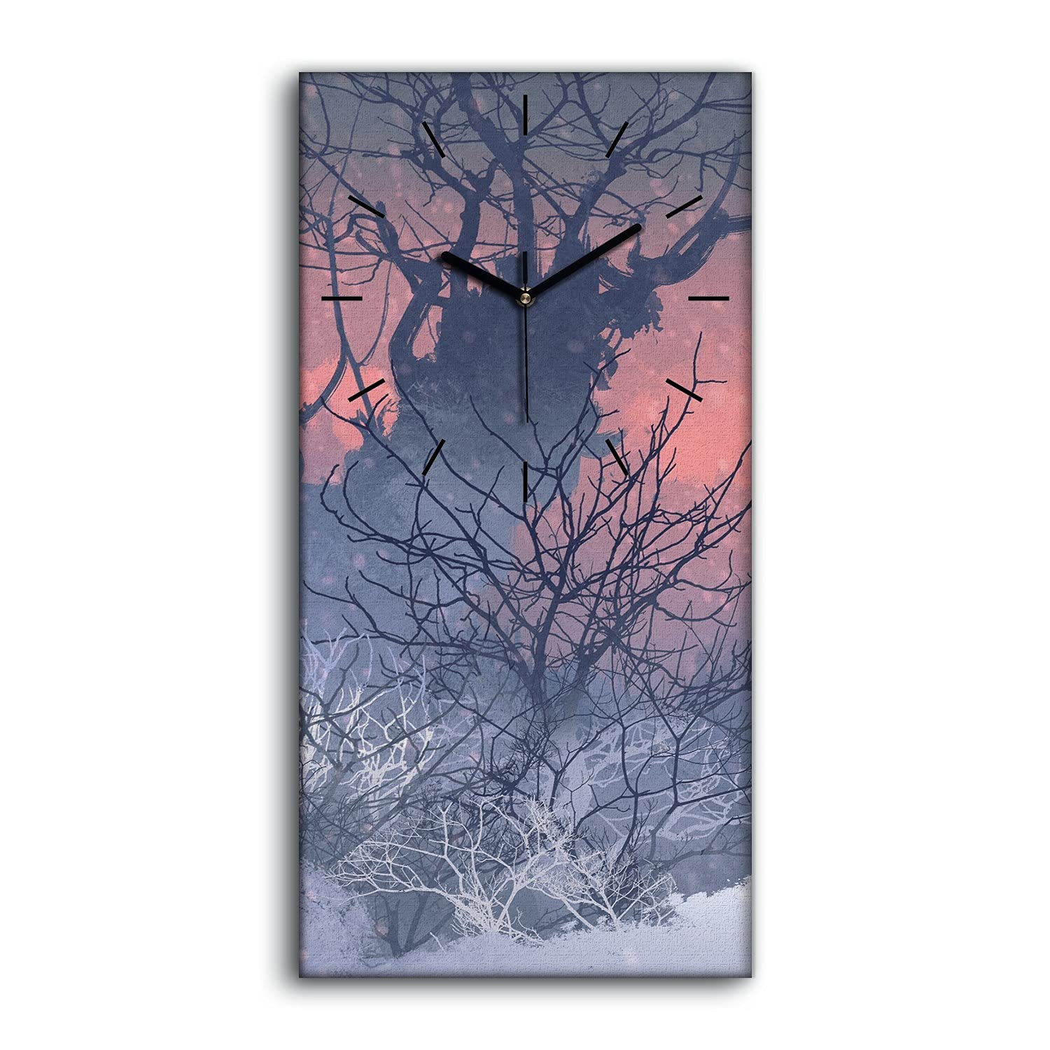 Horloge sur Toile Winterscape pour Ambiance Cosy Chambre et Salon Moderne 30x60