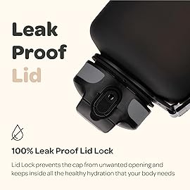 Hydracy 2L Large Water Bottle, Shatterproof, BPA Free Tritan Plastic, Leakproof, Zero Condensation, With Detachable Carry Strap, Spillproof Lid, Convenient Silicon Spout, Ideal for Gym, Yoga