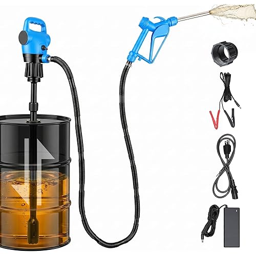 Electric Drum Barrel Pump with 120V AC/12V DC Power,DEF 55 Gallon Drum Pump with 2-Inch Bung Adapter & Telescoping Suction Tube 34" to 49", 5 GPM Flow Rate for DEF, Diesel, Water, Antifreeze