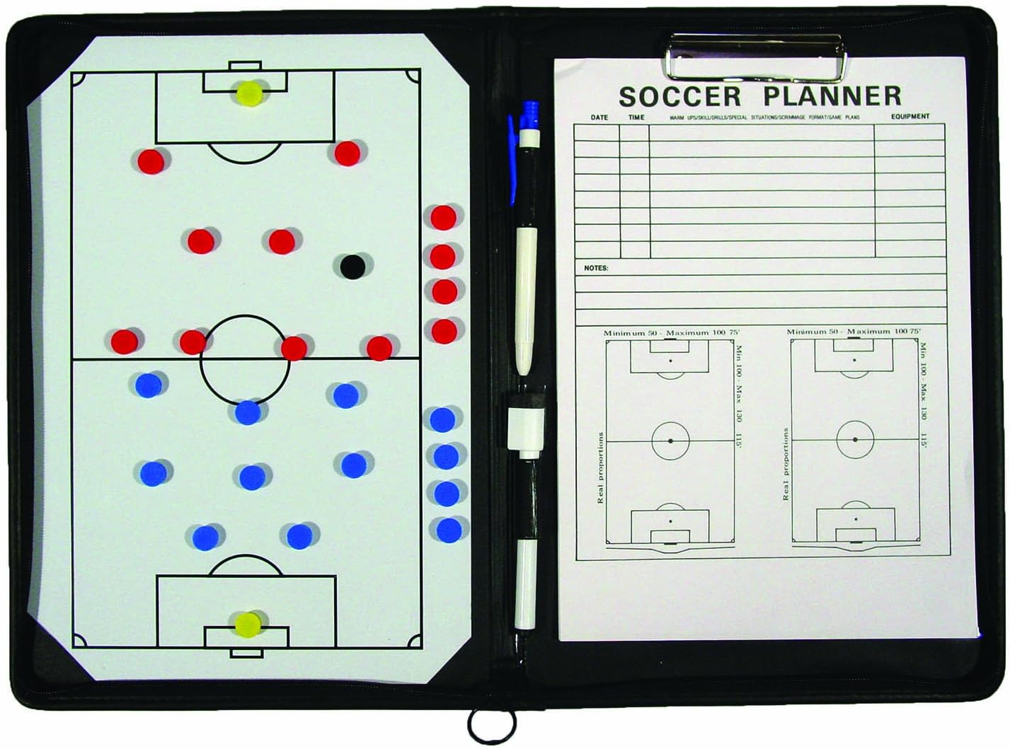 TeamGearPortfolio Soccer Magnetic Clipboard, Brown, 12' x 18"