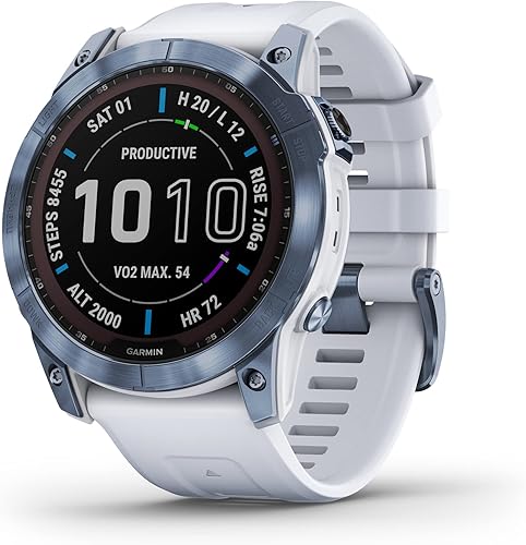 Garmin Fenix 7X Sapphire Solar, reloj inteligente de aventura, con capacidad de carga solar, reloj GPS resistente para exteriores, pantalla táctil,