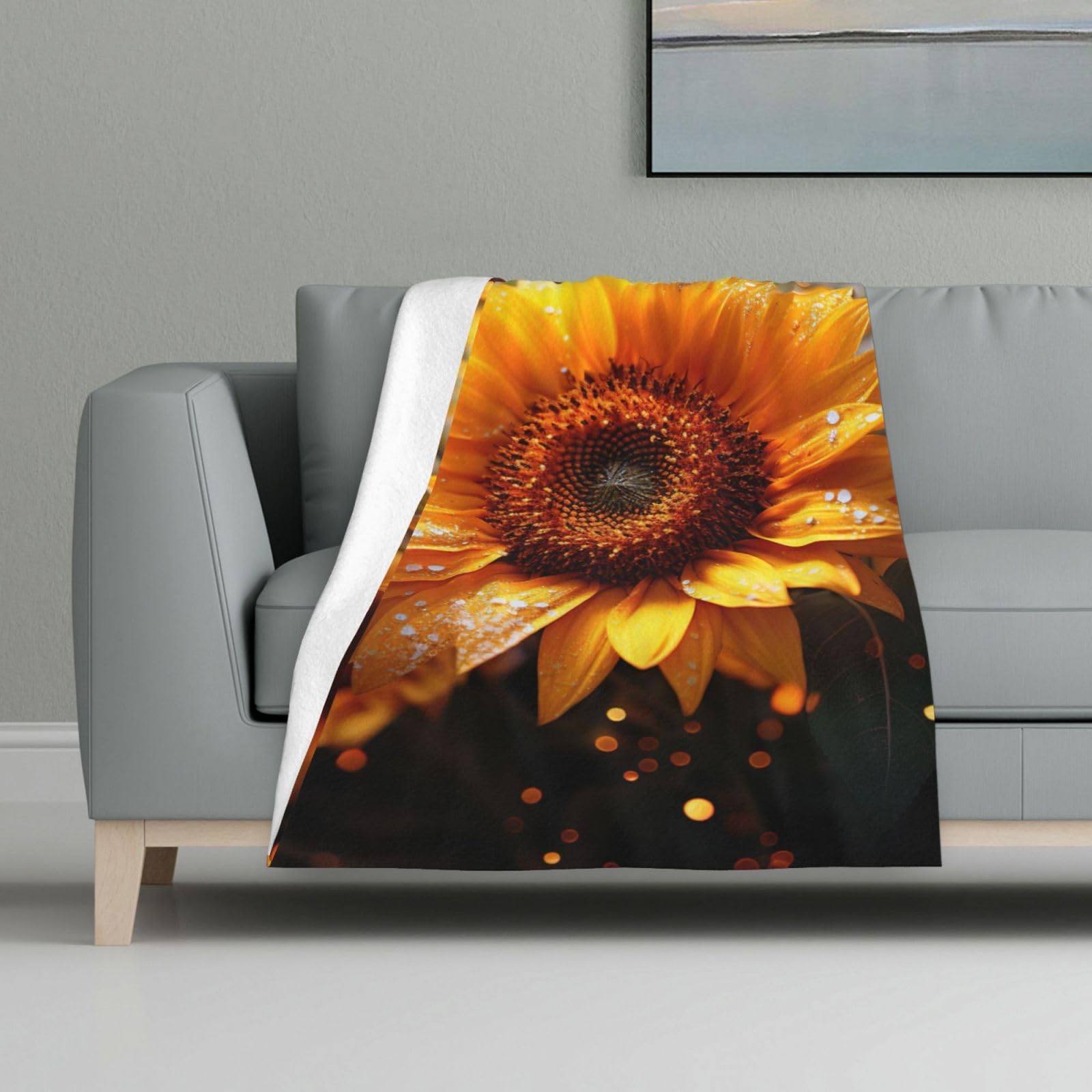 Couverture flanelle tournesol pour éliminer les frissons hivernaux sur le canapé ou au lit