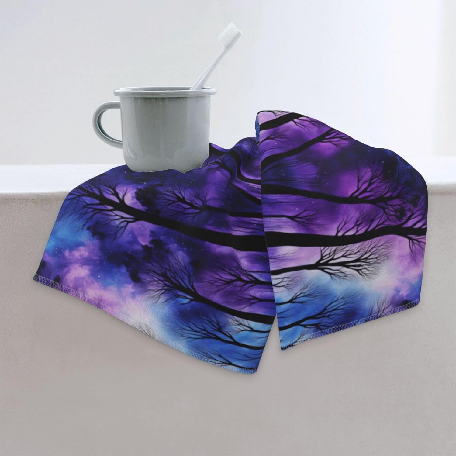 Starry Night Sky Deep Print Hand Towels for Kitchen, Decorative Bathroom Towels Decor Farmhouse Cute for Men Women Gifts