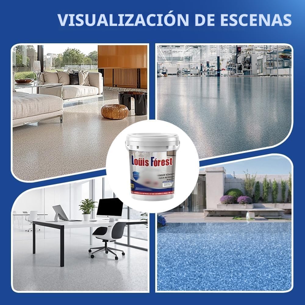 Pintura epoxi de color arena para pisos, pintura epoxi Louis Forest Fl-oor Pa-int, pintura de piso epoxi para hormigón, efecto mármol de alto brillo, revestimiento de pisos Epo-xy, garaje