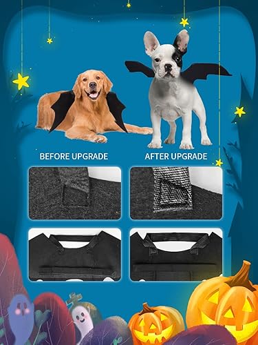 Miniatura 5 de Disfraz de Halloween para perro, alas de murciélago para mascotas, disfraz de fiesta de cosplay de Halloween para perros pequeños y gatos (S), color