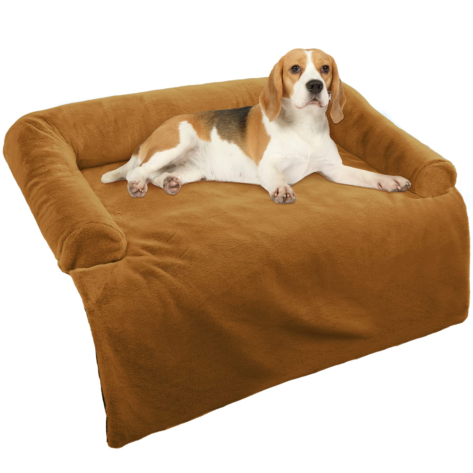 SETOVUS Dog Bed, Calming Dog Beds for Stress Relief, Cozy Faux Rabbit