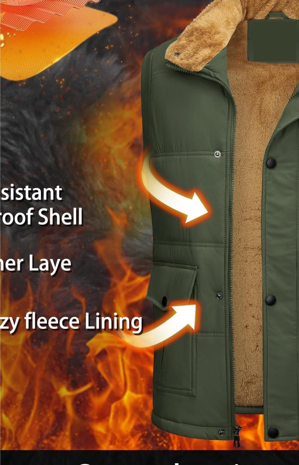 Ciepła Kamizelka Outdoorowa Męska Gruba Kamizelka Puchowa, Ciepła Kurtka Bez Rękawów I Aksamitna Bodywarmer