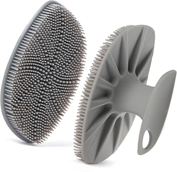 Silicone Face Scrubber for Men,Facial Cleansing Brush Face Wash Brush Manual Skin Care Face Brushes for Cleansing and Exfoliating Removes Dead & Dry Skin Gray