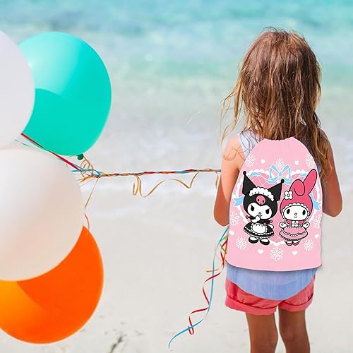 Miniatura 3 de Kuormi - Paquete de 6 bolsas de regalos de fiesta Kawaii, bolsas de golosinas Kuormi y Melody, bolsas con cordón para cumpleaños de niños (3 estilos)