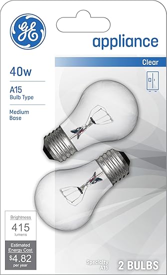 GE Incandescent 40 Watt Soft White A15 Appliance Bulbs 2