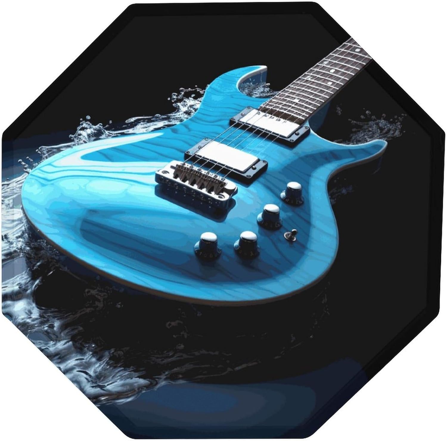 Ctagon Metal Sign for Home, Modern Display Plate for Kitchen, Blue Guitar Plates Accent Hanging Wall Decorations 3PCS for Living Room, Bedroom, Hallway, Hotel