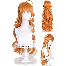 Nami Wig Nami Cosplay Costume Accessories Anime Orange Braided Wig Long Wavy Hair with Bangs Adults Womens