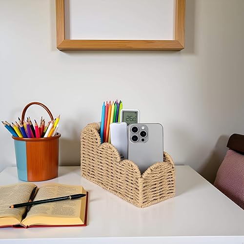 Miniatura 6 de CubesLand Soporte festoneado para control remoto de TV, organizador de mesita de noche, organizador de almacenamiento de escritorio de oficina,