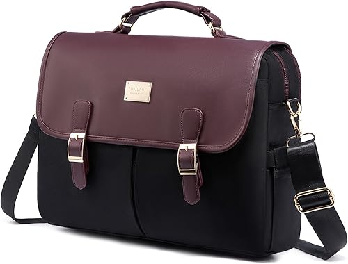 Miniatura 8 de LOVEVOOK Bolsa para laptop para mujer bolsas grandes para computadora bonita bolsa de mensajero bolsa de trabajo de negocios 156 pulgadas negro Pro