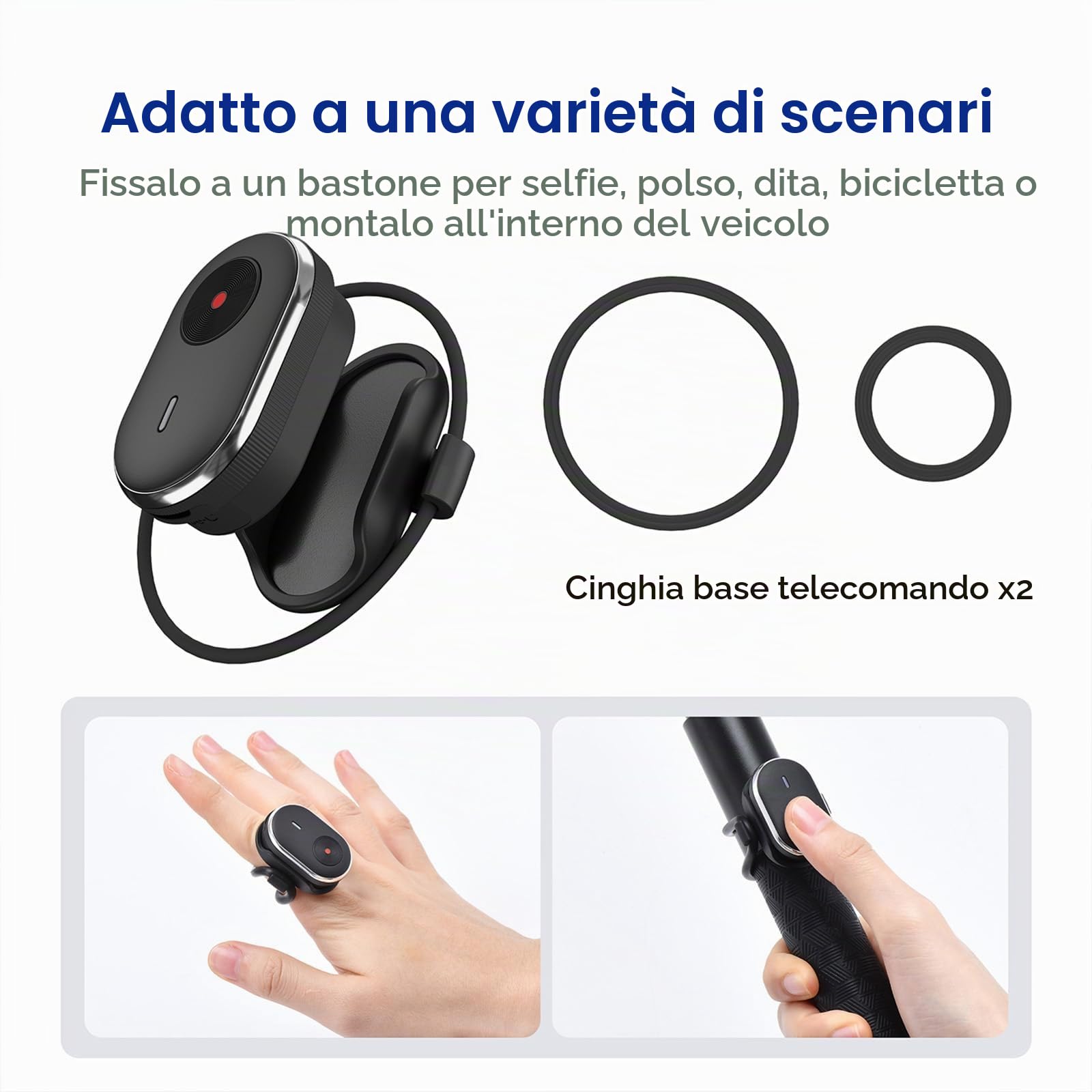 Telecomando Bluetooth universale per DJI Osmo 360/ACTION 6 per Insta360 X5/ACE PRO 2/GO ULTRA per GoPro Hero 13/Max 2 Fotocamera Smartphone Impermeabile Mini Wireless Smart Remote Control