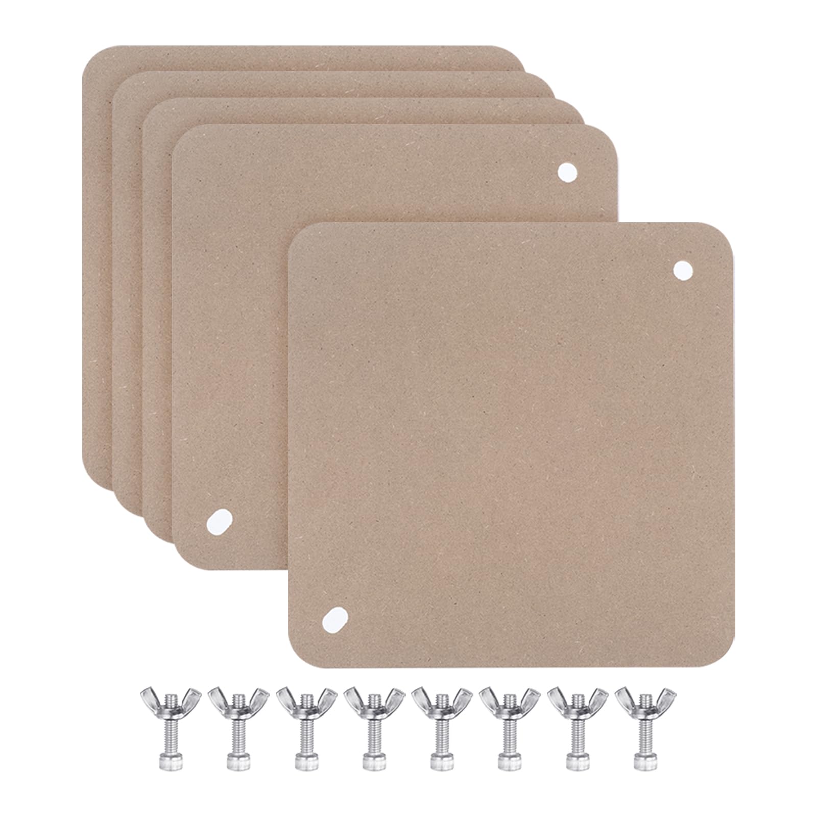 PATIKIL 5Pcs 9" Murciélagos de Rueda de Cerámica Redondos de 1/3" Orificios Previos al Pasador de 10" de Distancia con Tornillos de Acero Inoxidable 304 de Pasador de 1"