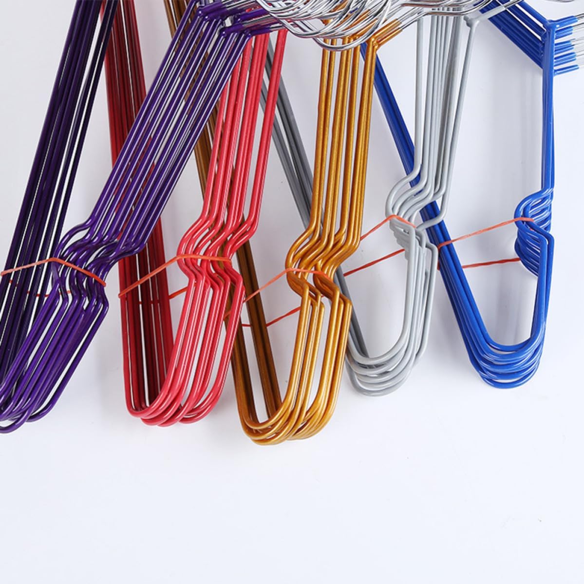 OUNONA 10pcs Non-Slip Metal Clothes Hangers for Shirts and Jackets, Space Saving Laundry Hangers with Strong Sturdy Design, Purple Drying Rack for Hanging Clothes at Home
