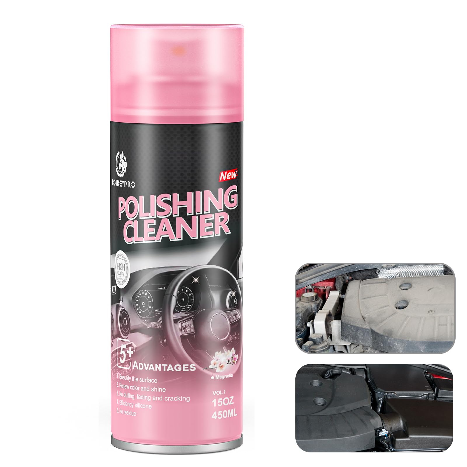 DONKEYPRO Car Interior Cleaner and Protectant, 15 Fl Oz Polishing Cleaner Interior Detailer Spray - Repels Dust & Staining, Restores & Protects