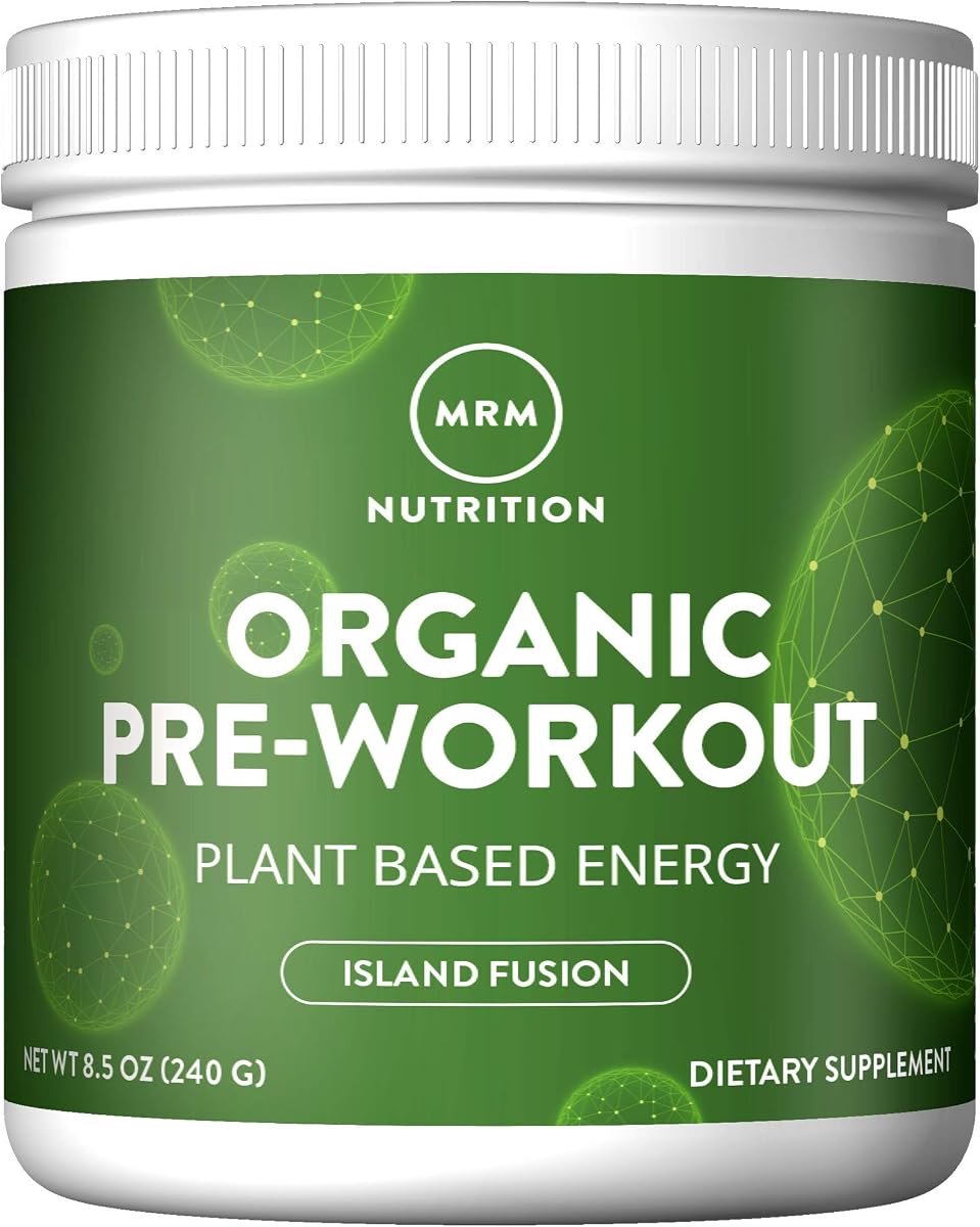 Nutrition Organic Pre-Workout Powder - Island Fusion - 20 Servings | 150mg Natural Caffeine & Adaptogens, Pure Energy, Focus & Blood Flow, Certified Organic, Vegan, Non-GMO, For Women & Men
