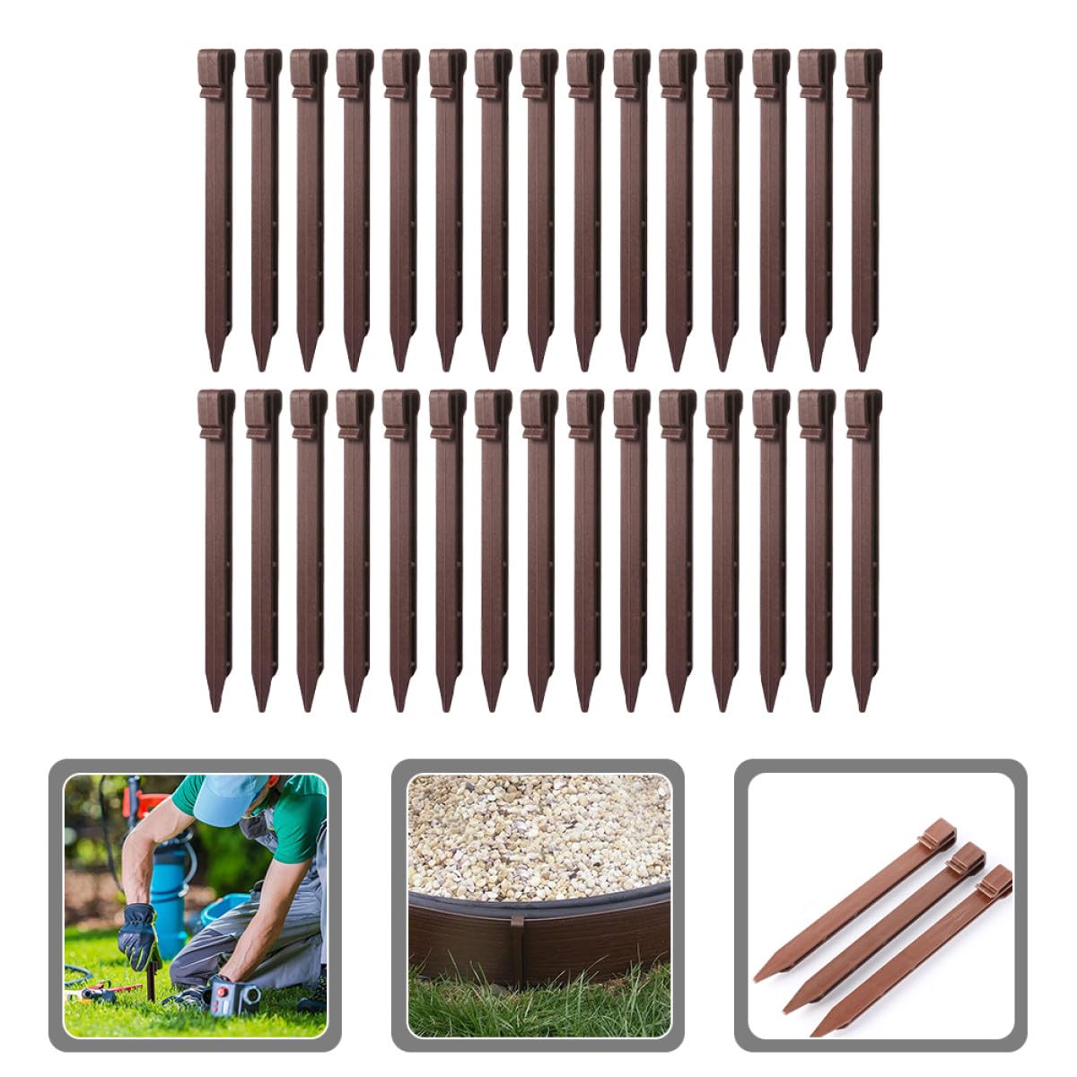 GALPADA 30 Piquets de Jardin en Plastique Résistants pour Fixation de Bâches et Tentes, 30 Pièces, Piquets Sol pour Jardin Potager et Aménagement Extérieur