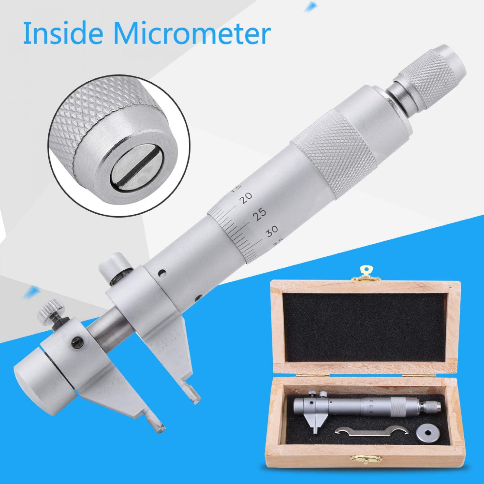 Labuduo Hole Micrometers, Designed With Locking Device, Wear-Resisting And Durable Inside Micrometer, for School Home