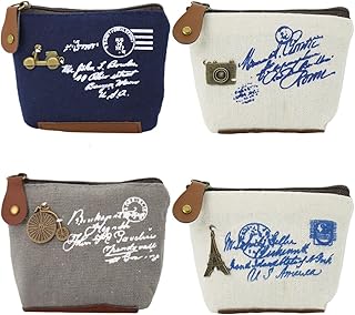 Hannea 4pcs Canvas Coin Purse Set