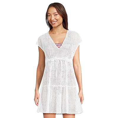 Tommy Bahama Eyelet Cove Vneck Short Dress Women