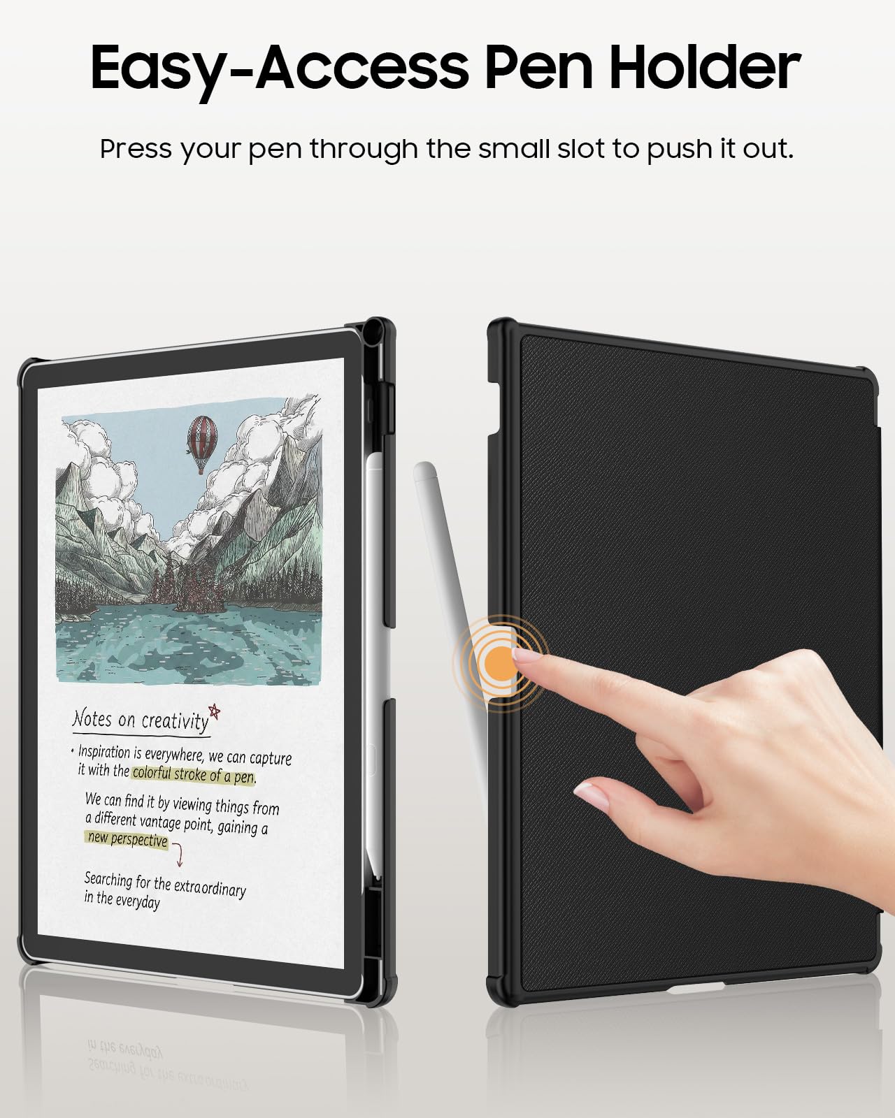 FINTIE Slim Case for 11" Kindle Scribe 3rd Generation 2025 and Kindle Scribe Colorsoft 1st Generation 2025 - [Built-in Pen Holder] Lightweight PU Leather Folio Cover Auto Sleep Wake, Black — view 4