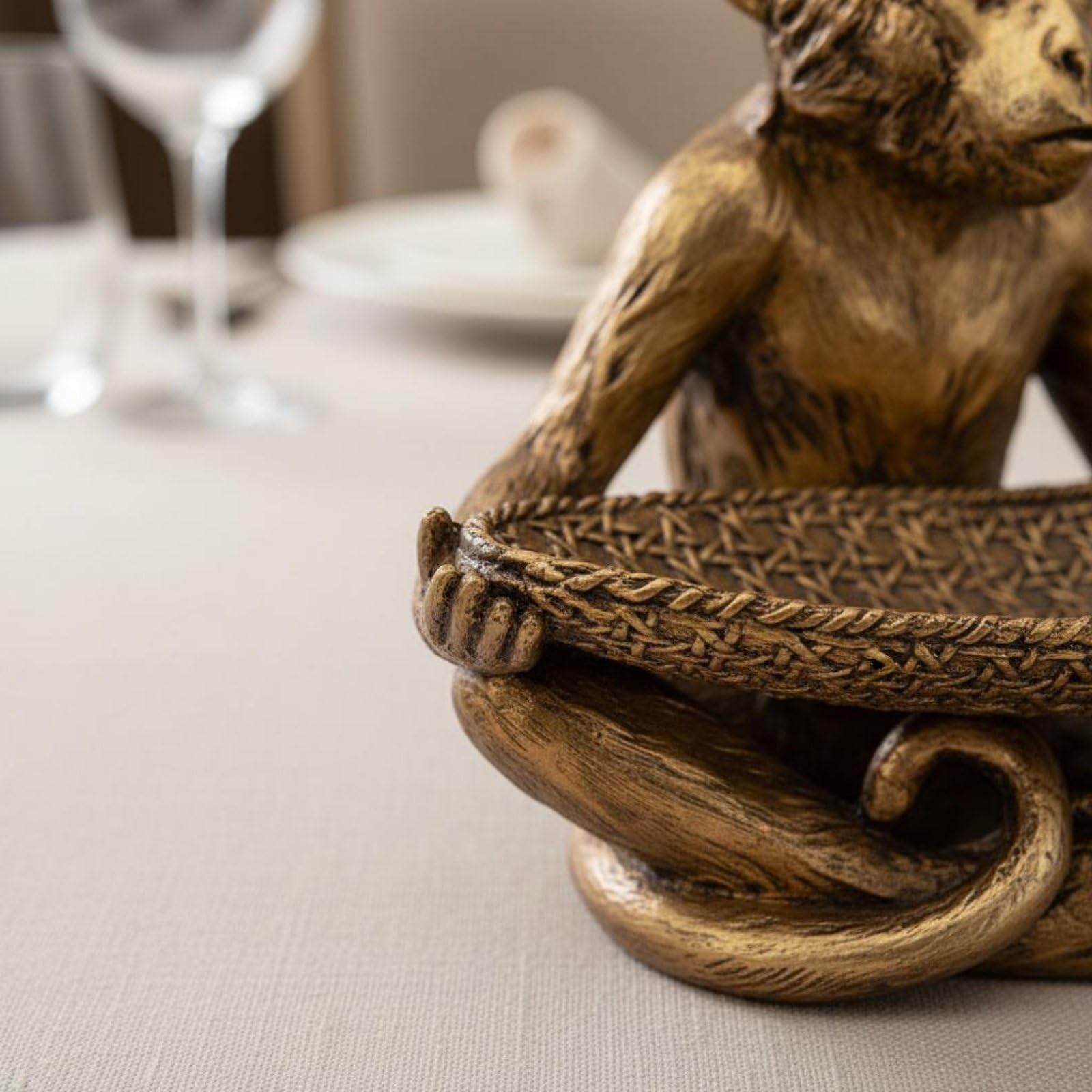 Bandeja Mono Decorativa Joyero Organizador Centro de Mesa Frutero con Silueta Lúdica y Figura Artística Esculpida para Guardar Pequeños Objetos y